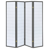 Roberto White / Dark Grey 4 Panel Room Divider - Ornate Home