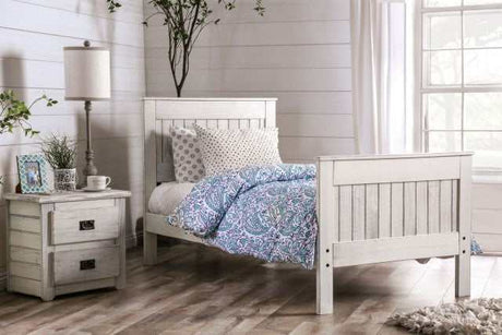 Rockwall Weathered White Full Bed - Ornate Home