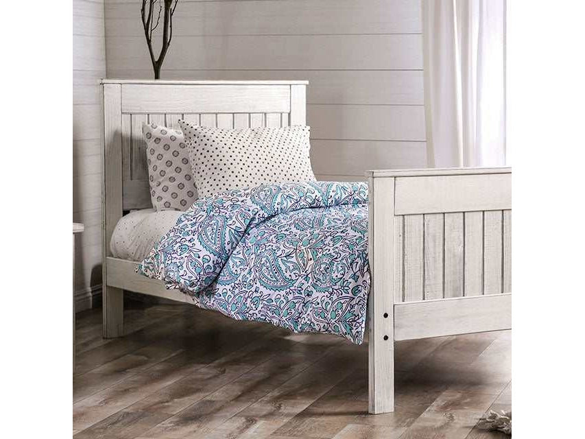 Rockwall Weathered White Twin Bed - Ornate Home