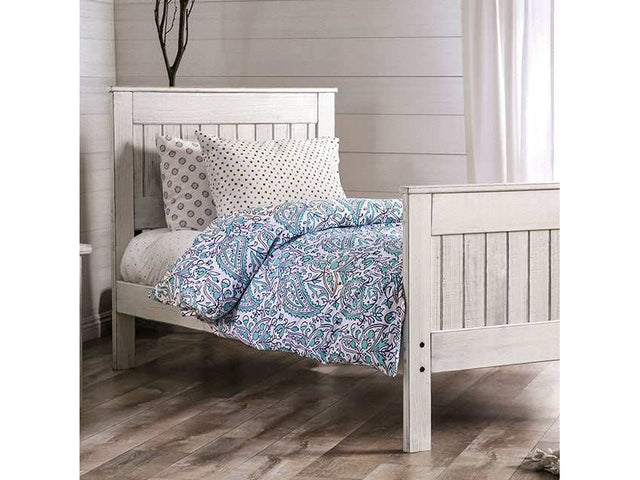 Rockwall Weathered White Twin Bed - Ornate Home