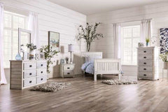 Rockwall Weathered White Twin Bed - Ornate Home
