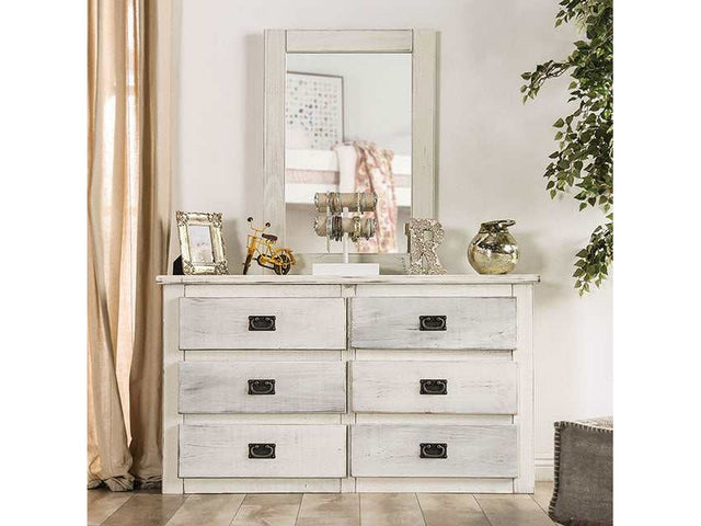 Rockwall Wire-Brushed White Dresser - Ornate Home
