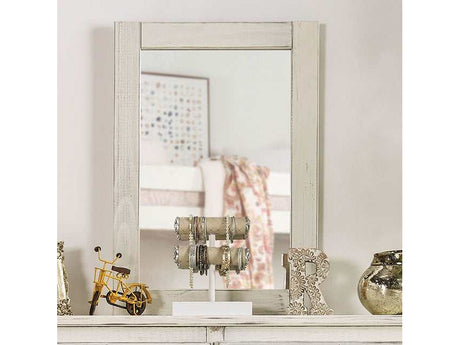 Rockwall Wire-Brushed White Mirror - Ornate Home