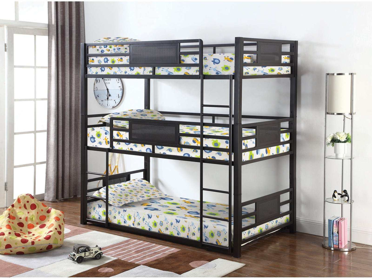 Rogen Dark Bronze Twin Triple Bunk Bed - Ornate Home