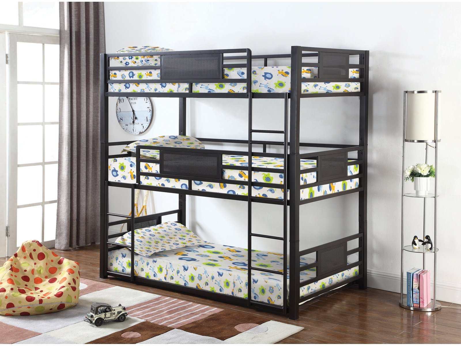 Rogen Dark Bronze Twin Triple Bunk Bed - Ornate Home