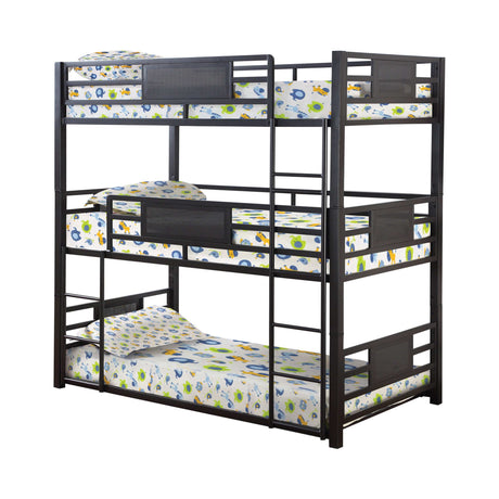 Rogen Dark Bronze Twin Triple Bunk Bed - Ornate Home