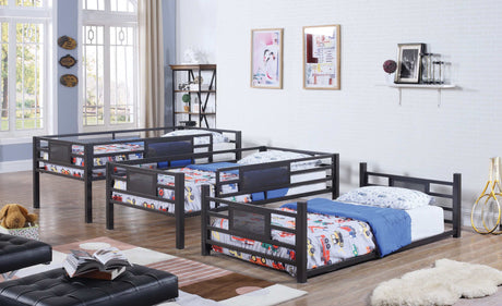 Rogen Dark Bronze Twin Triple Bunk Bed - Ornate Home