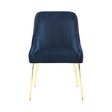 Ronan Dark Ink Blue & Gold Side Chairs (Set Of 2) - Ornate Home