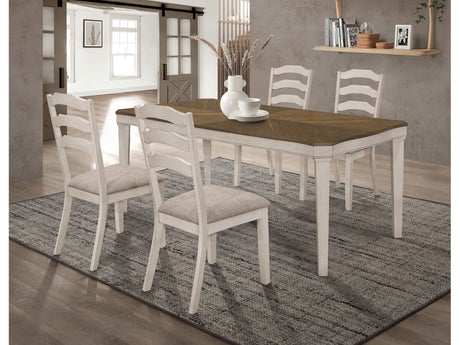 Ronnie Nutmeg / Rustic Cream 5 Pc Dining Set - Ornate Home
