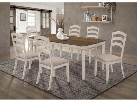 Ronnie Nutmeg / Rustic Cream 7 Pc Dining Set - Ornate Home