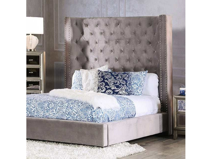 Rosabelle Gray Eastern King Bed - Ornate Home