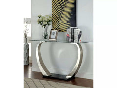Roxo Satin Plated & Black Sofa Table - Ornate Home