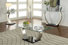 Roxo Satin Plated & Black Sofa Table - Ornate Home