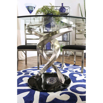 Roxo Silver & Black 5pc Dining Set - Ornate Home