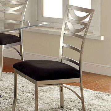 Roxo Silver & Black 5pc Dining Set - Ornate Home