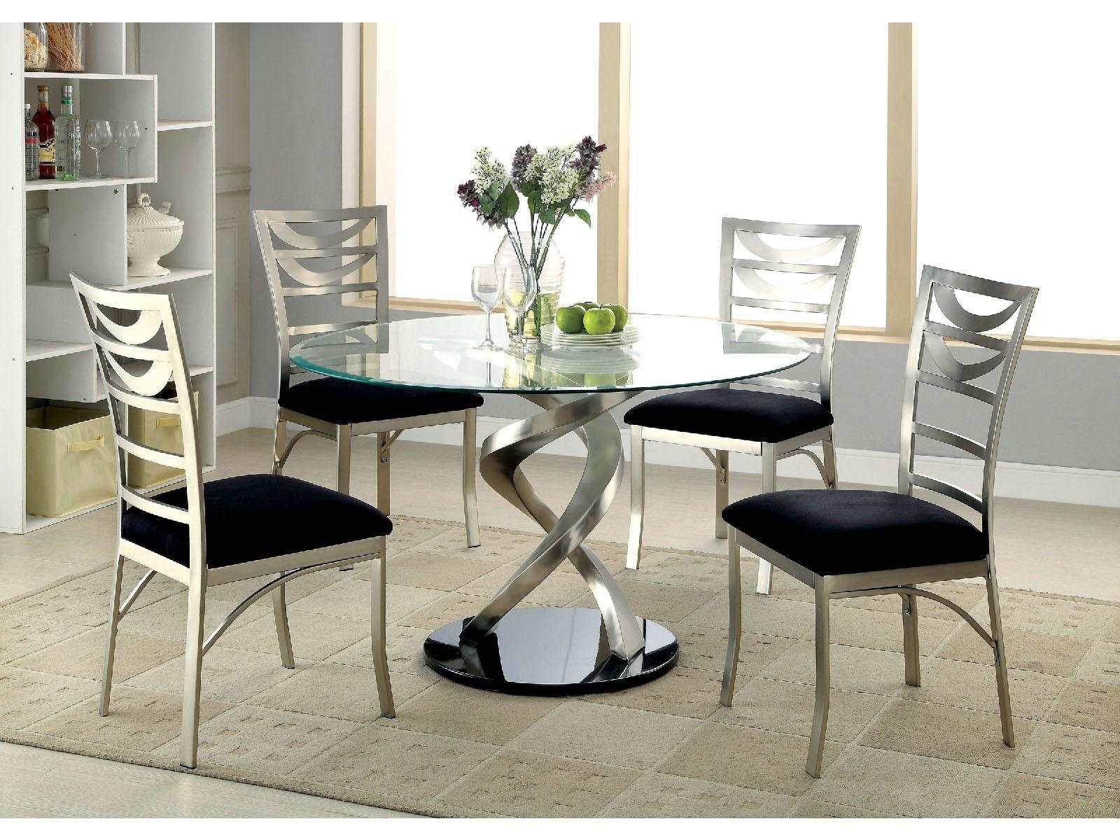 Roxo Silver & Black Dining Table - Ornate Home