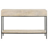 Rubeus White Washed / Matte Black Console Table - Ornate Home