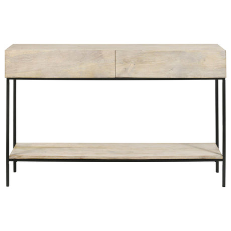 Rubeus White Washed / Matte Black Console Table - Ornate Home