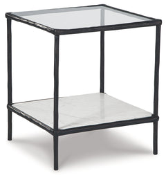 Ryandale Clear Glass & Marble End Table - Ornate Home