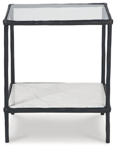 Ryandale Clear Glass & Marble End Table - Ornate Home