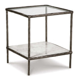 Ryandale Clear Glass & Marble End Table - Ornate Home