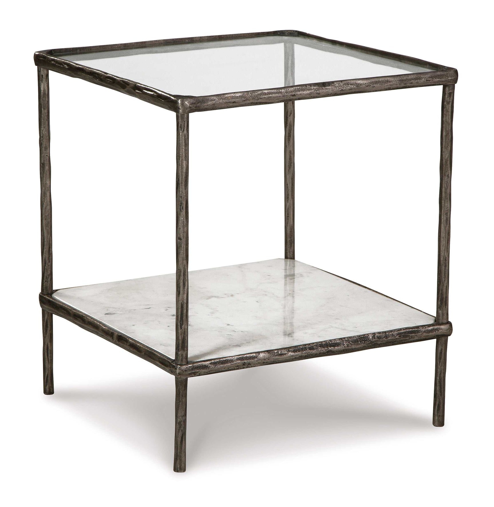 Ryandale Clear Glass & Marble End Table - Ornate Home