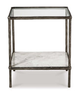 Ryandale Clear Glass & Marble End Table - Ornate Home