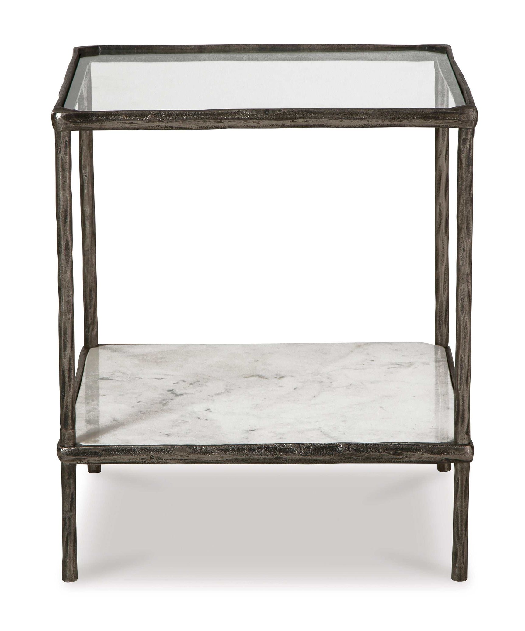 Ryandale Clear Glass & Marble End Table - Ornate Home
