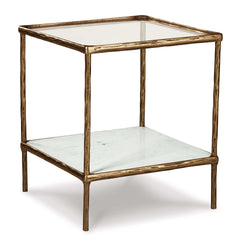 Ryandale Clear Glass & Marble End Table - Ornate Home