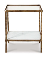 Ryandale Clear Glass & Marble End Table - Ornate Home