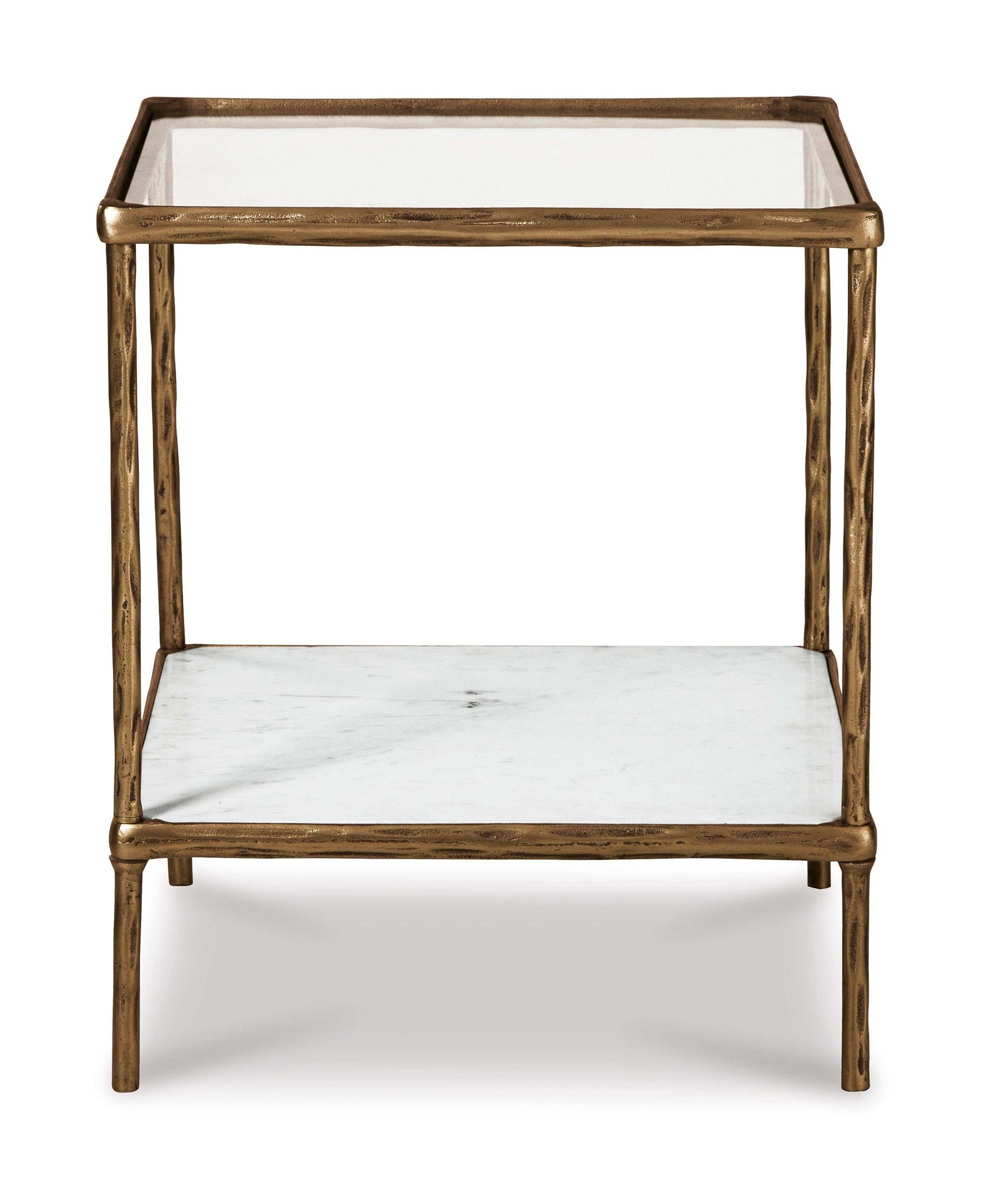 Ryandale Clear Glass & Marble End Table - Ornate Home