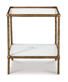 Ryandale Clear Glass & Marble End Table - Ornate Home