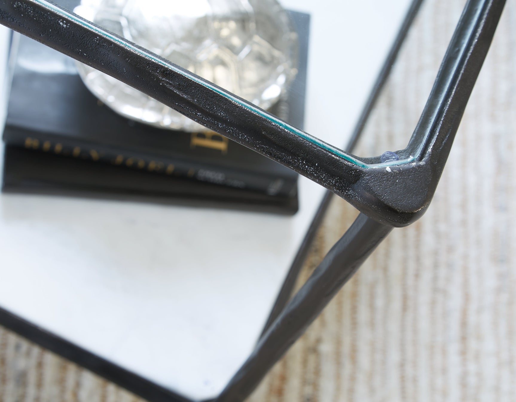 Ryandale Clear Glass & Marble End Table - Ornate Home