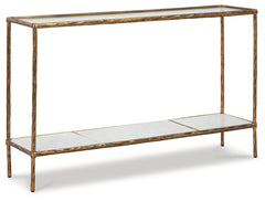 Ryandale Clear Glass & Marble Sofa Table - Ornate Home