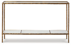 Ryandale Clear Glass & Marble Sofa Table - Ornate Home