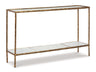 Ryandale Clear Glass & Marble Sofa Table - Ornate Home