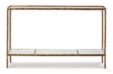 Ryandale Clear Glass & Marble Sofa Table - Ornate Home