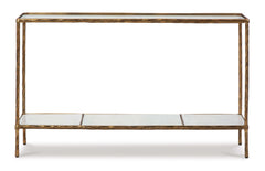 Ryandale Clear Glass & Marble Sofa Table - Ornate Home