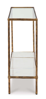 Ryandale Clear Glass & Marble Sofa Table - Ornate Home