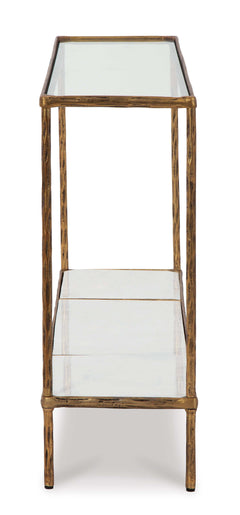 Ryandale Clear Glass & Marble Sofa Table - Ornate Home
