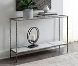 Ryandale Clear Glass & Marble Sofa Table - Ornate Home