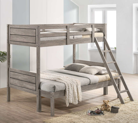 Ryder Weathered Taupe Twin / Full Bunk Bed - Ornate Home