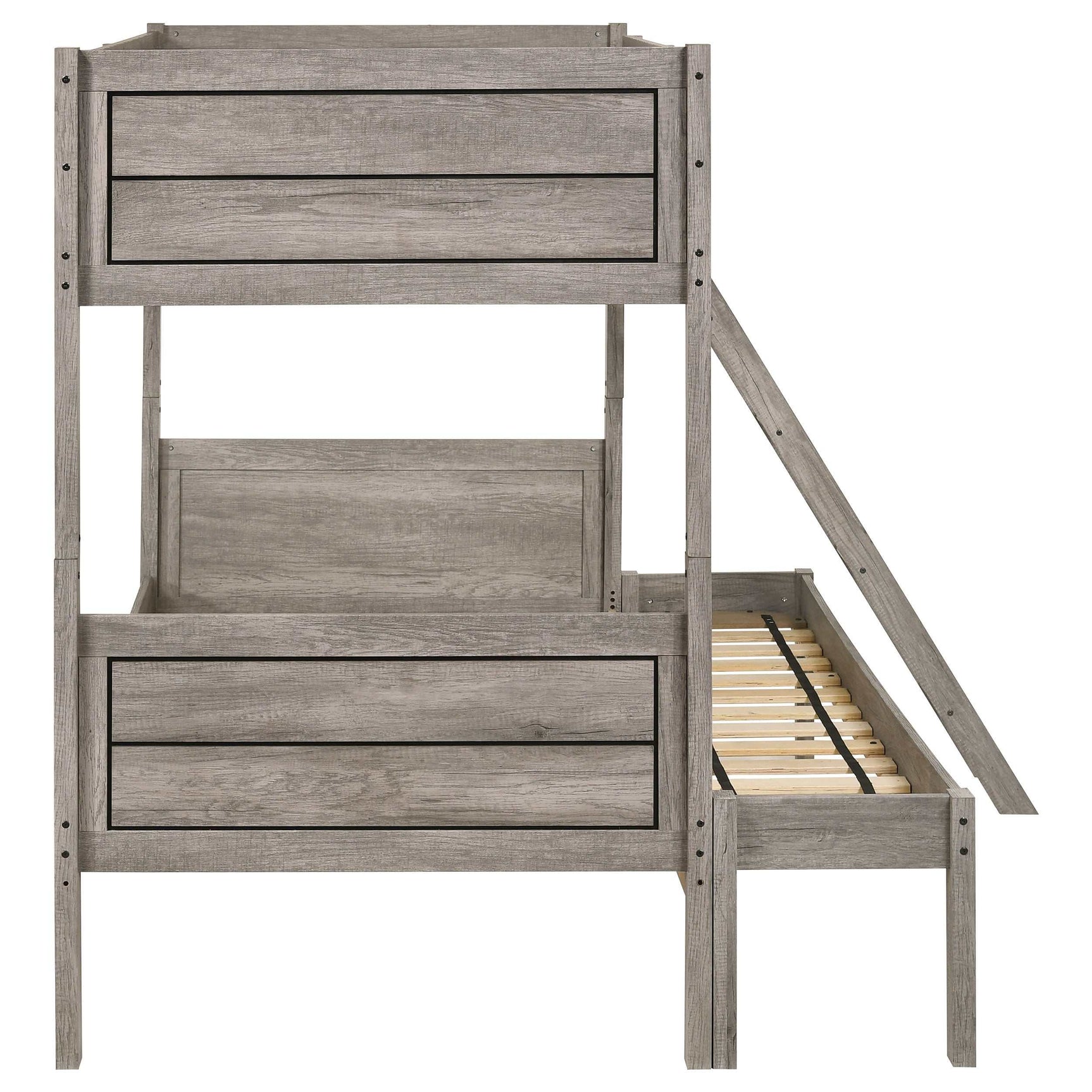 Ryder Weathered Taupe Twin / Full Bunk Bed - Ornate Home
