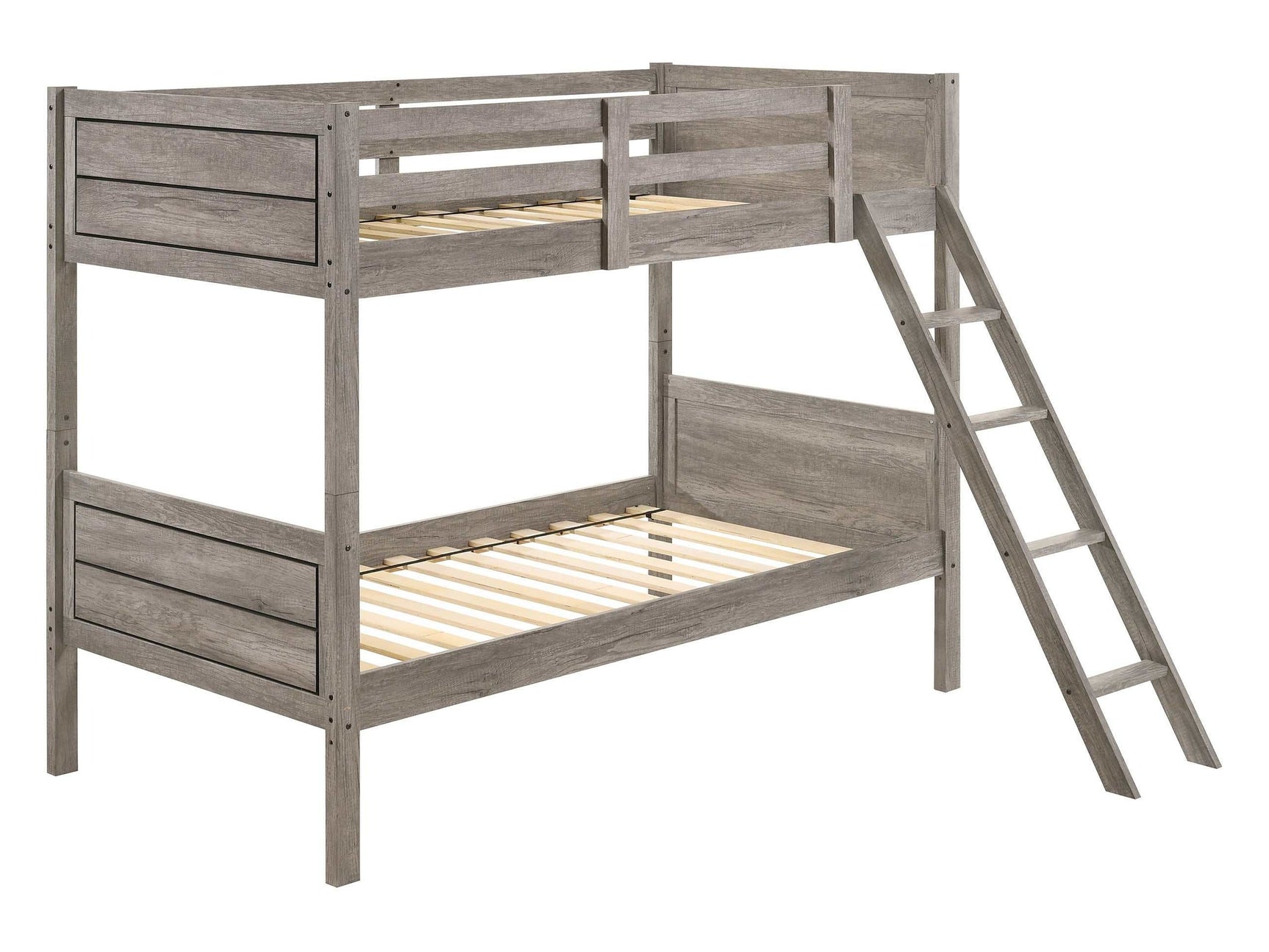 Ryder Weathered Taupe Twin / Twin Bunk Bed - Ornate Home