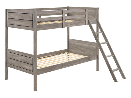 Ryder Weathered Taupe Twin / Twin Bunk Bed - Ornate Home