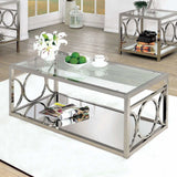 Rylee Chrome & Glass Coffee Table - Ornate Home