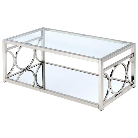 Rylee Chrome & Glass Coffee Table - Ornate Home