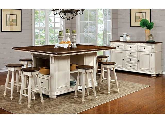 Sabrina Off-White/Cherry Counter Height Stool (Set of 2) - Ornate Home