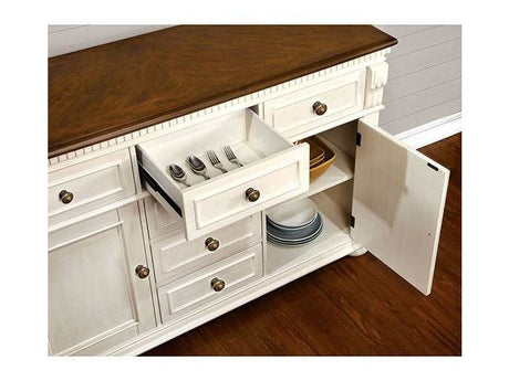 Sabrina Off-White/Cherry Server - Ornate Home