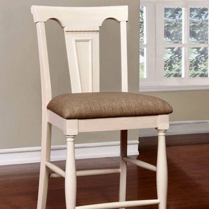 Sabrina OffWhite/Tan Counter Height Chair (Set of 2) - Ornate Home